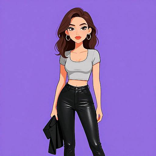 Chic Woman in Casual Outfit