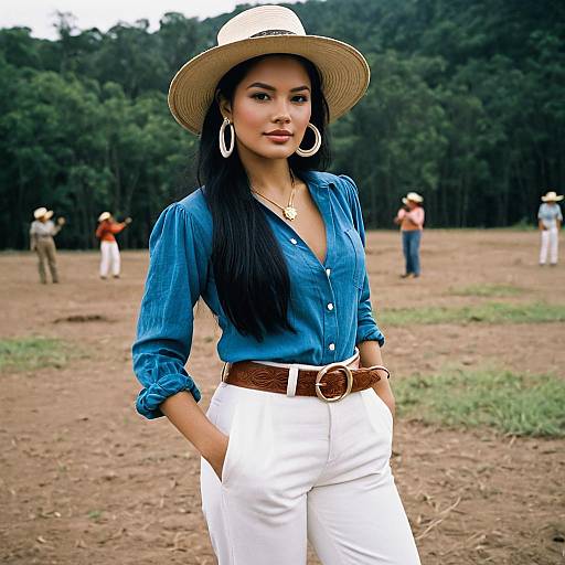 Young Woman in Rosita-Inspired Outfit Outdoors
