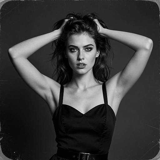 Dramatic Black and White Portrait of Woman