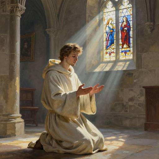 Mercyful Medieval Monk in Chapel