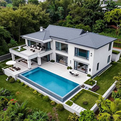 Aerial View of Modern Luxury Estate