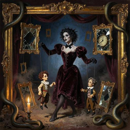 Sinister Puppeteer in Decayed Theatre