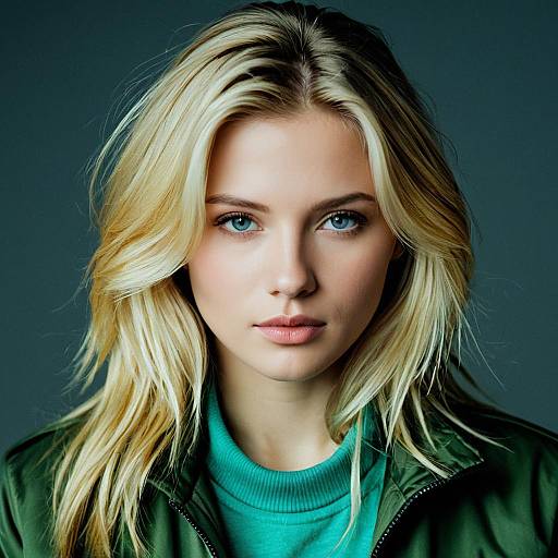 Blonde Woman with Color Melt Hairstyle