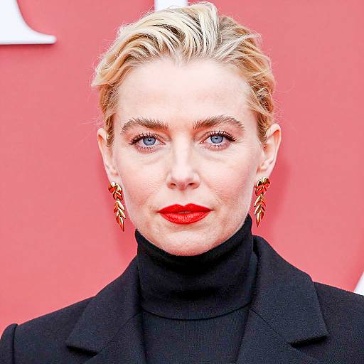 Elegant Blonde Woman in Close-Up Portrait