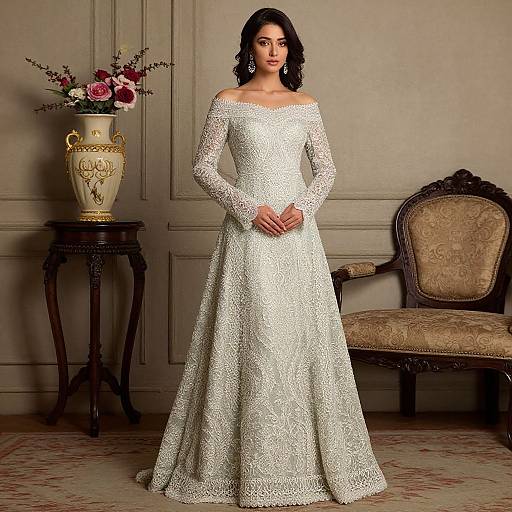 Elegant Woman in Luxurious Eid Gown