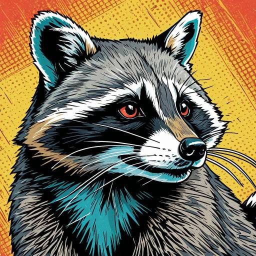 Comic-Style Sly Raccoon Illustration