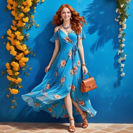 Elegant Redhead in Vibrant Floral Bliss Elegant Redhead in Vibrant Floral Bliss