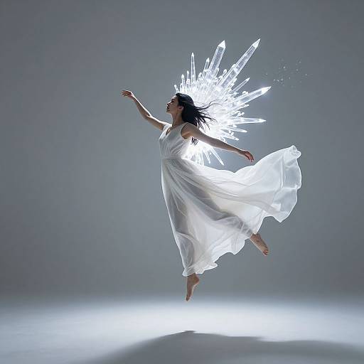 Ethereal Woman Defying Gravity