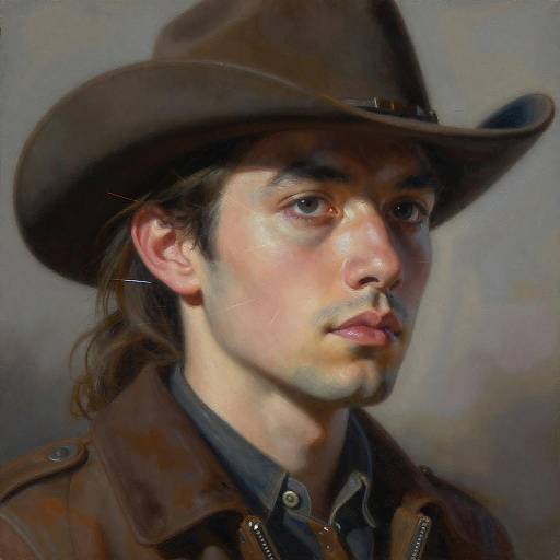Multi-Layered Holographic Cowboy Shot Portrait