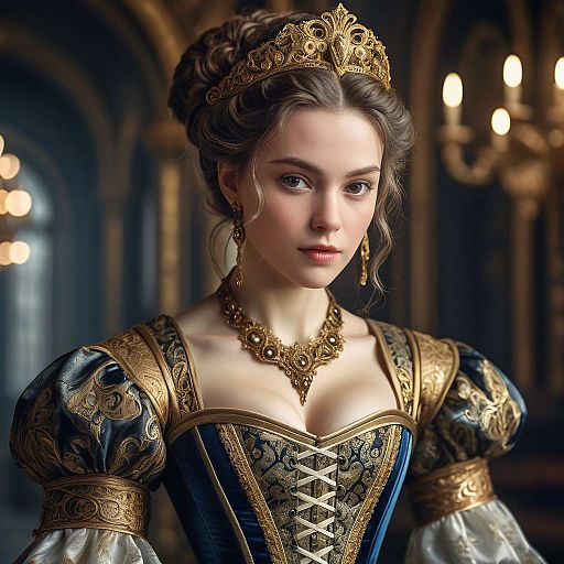 Mysterious Renaissance Woman Portrait