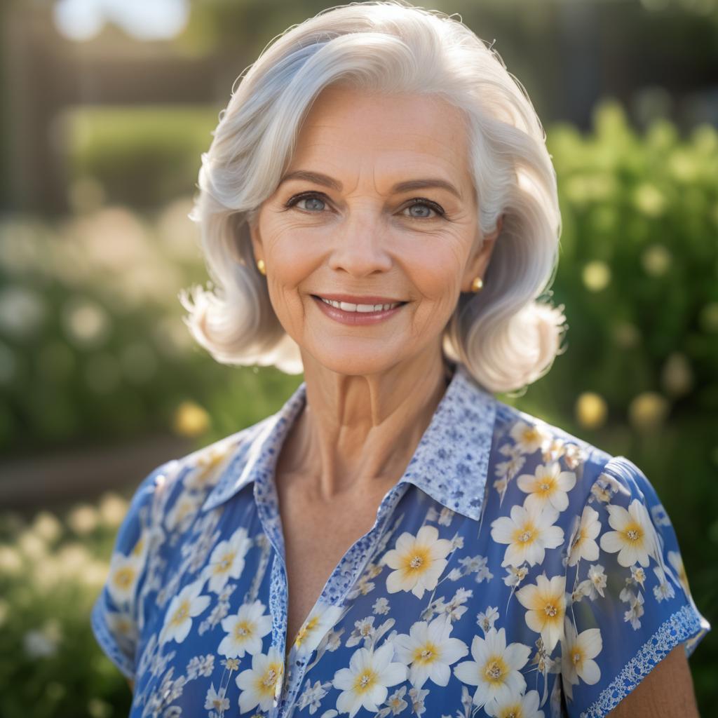 Cinematic Portrait of a Silver-Haired Woman