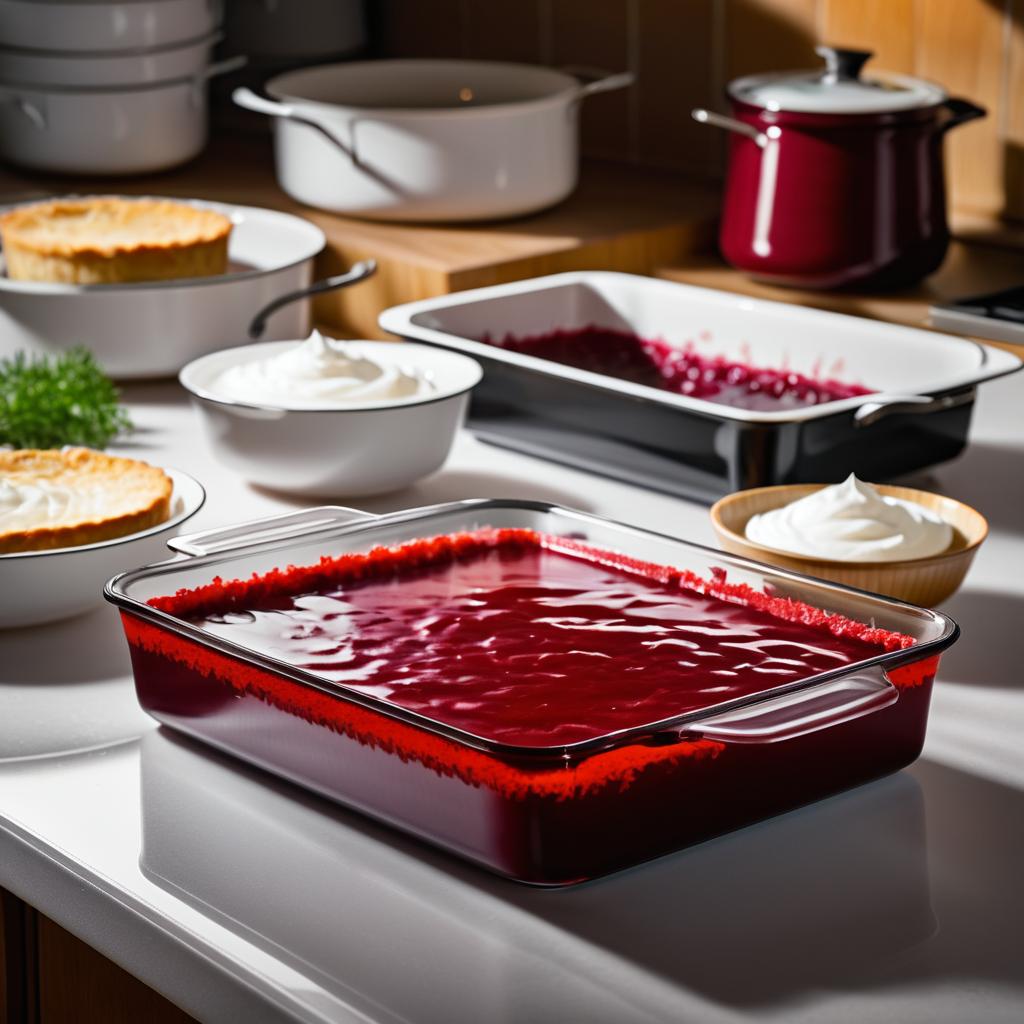 Traditional Russian Borscht in Kitchen Setting