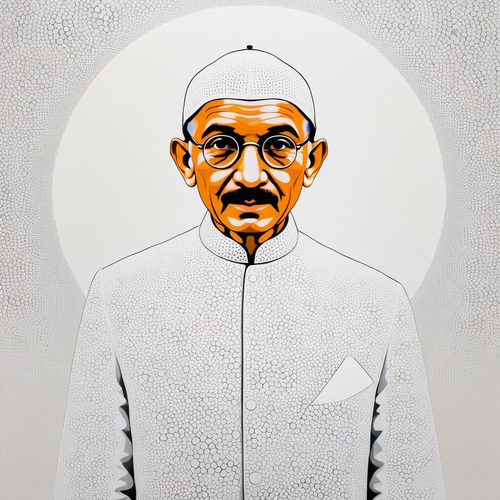 Mahatma Gandhi in Yayoi Kusama's Style