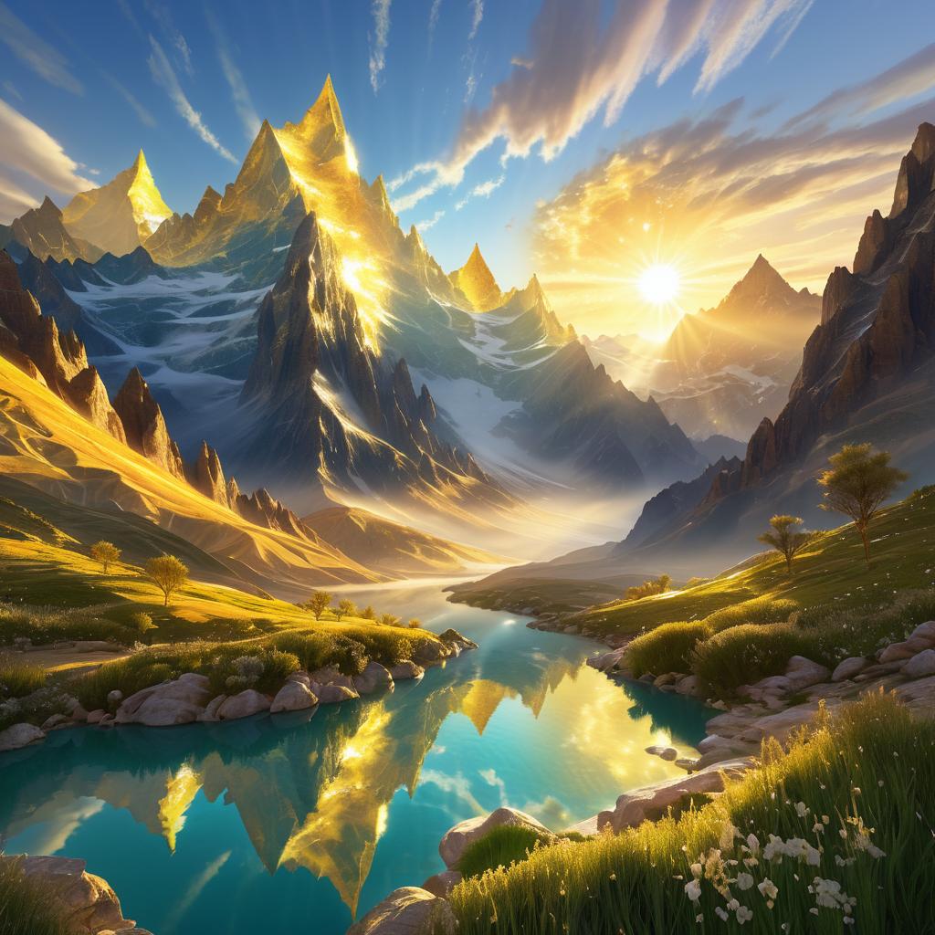 Breathtaking Sunrise Mountain Landscape Art