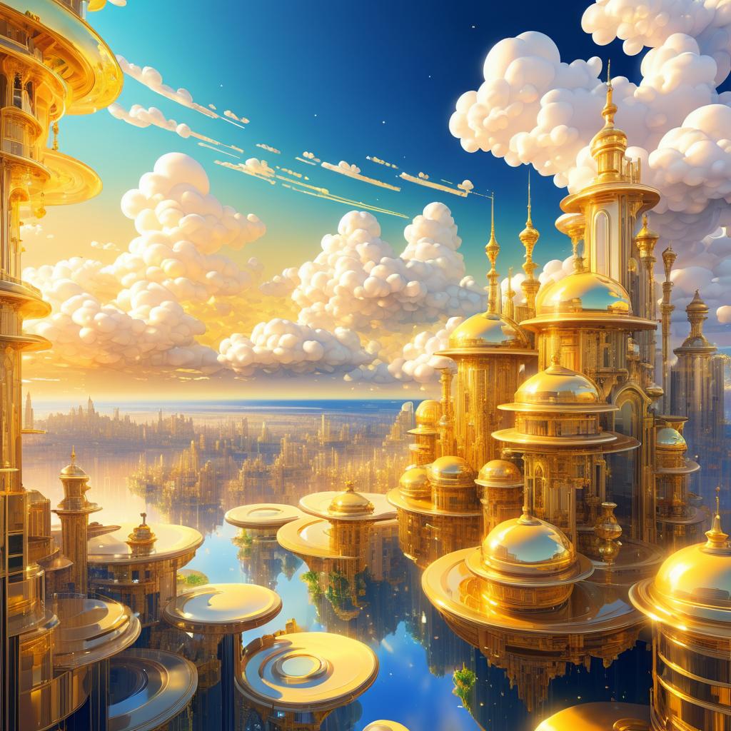 Whimsical Futuristic Cityscape Art