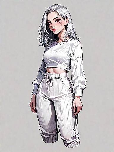 Casual Sporty Woman Full Body Shot