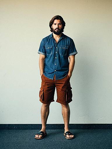 Man Standing in Casual Summer Outfit