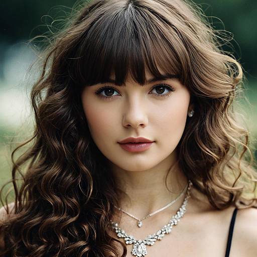 Realistic Portrait of Girl with Brown Hair