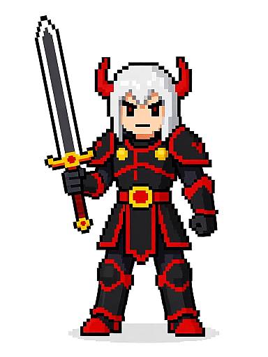 Pixel Art Infernal Wizard Sprite