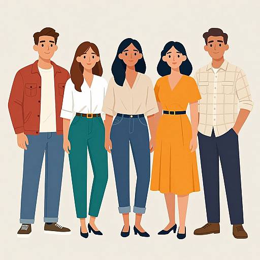 Diverse Hand-Drawn Fashion Figures