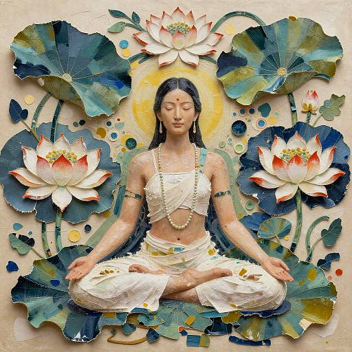 Calm Meditative Yogi with Lotus
