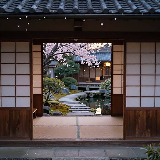 Serene Traditional Japanese Village Scene