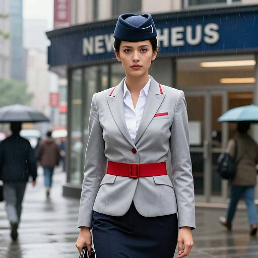 Confident Female Journalist in City Street