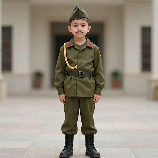Child in Military Uniform Costume