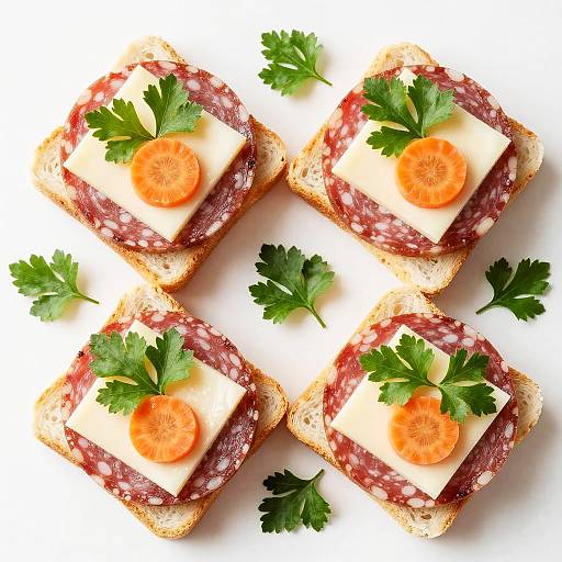 Colorful Overhead Mini Sandwiches