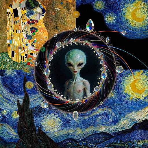 Ancient Alien Oracle in Fibonacci Spiral