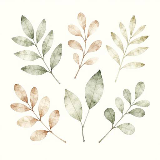 Minimalist Botanical Illustration in Pale Palette