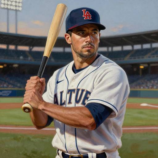 Altuve Baseball Portrait at Dusk