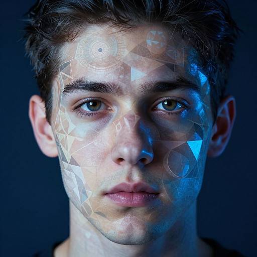 Double Exposure Geometric Portrait