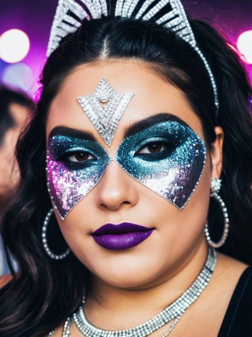 Glittery Plus Size EDM Festival Style Portrait