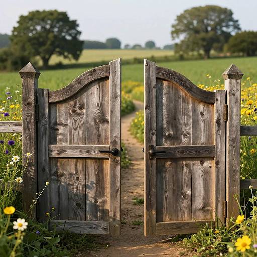 Rustic Wooden Panels in Countryside