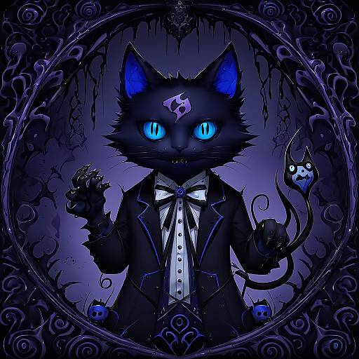 Illustration of Grim (twisted wonderland), twisted wonderland in the style of Love cacao