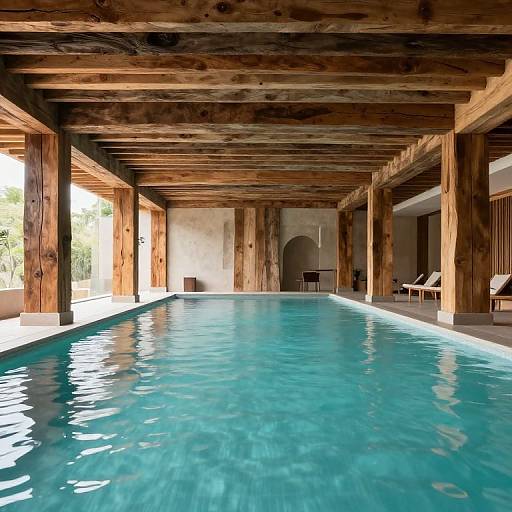 Modern Rustic Indoor Pool Design
