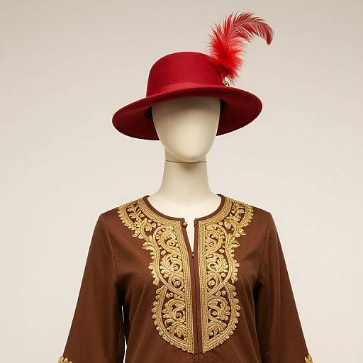 Mannequin in Elegant Embroidered Outfit