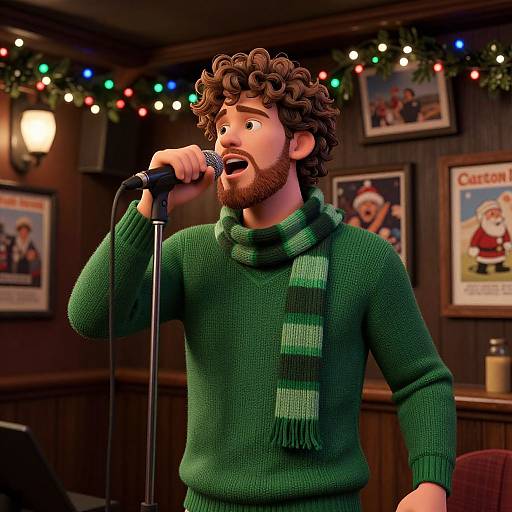 Irish Singer's Festive Pub Performance