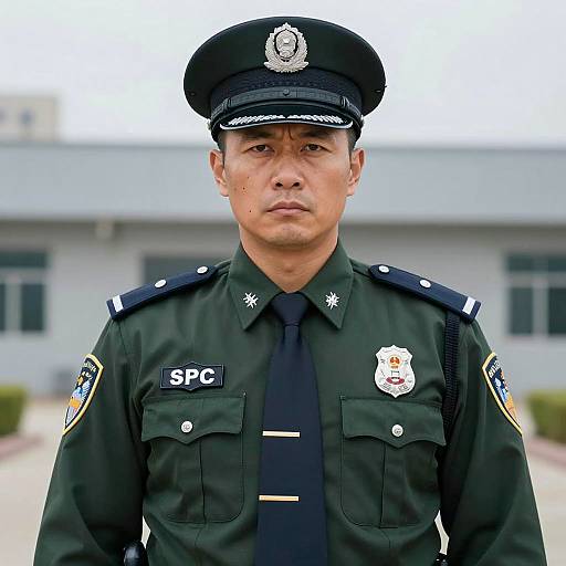 Photorealistic Portrait of Police Officer Costume