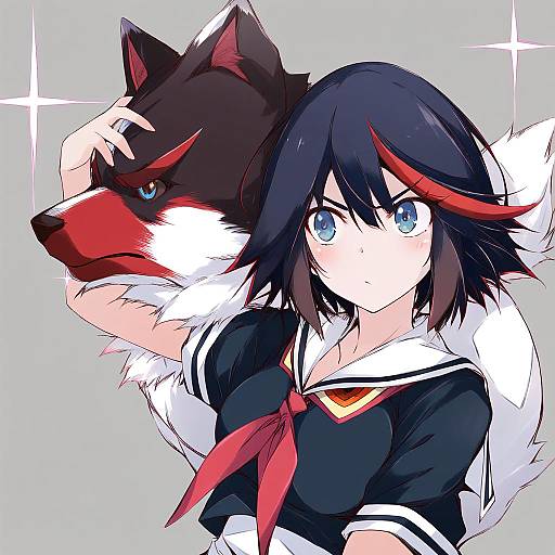 Illustration of Guts (kill la kill), kill la kill in the style of Yumesato makura