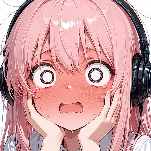 Embarrassed Pink-Haired Girl Parody