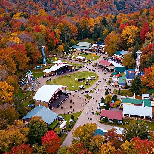 Aerial Autumn View of Dollywood