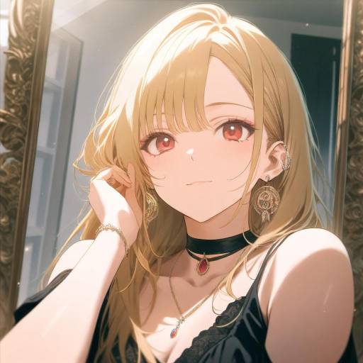 Blonde Girl with Reflection and Jewelry