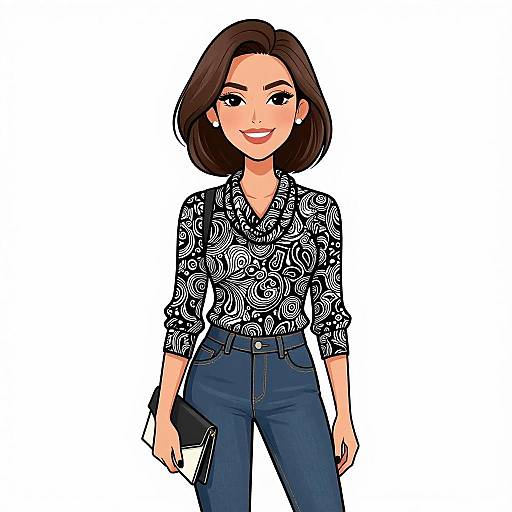 Smiling Woman in Business Casual Outfit