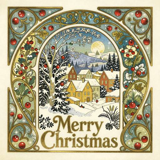 Art Nouveau Christmas Card Designs