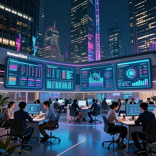 Futuristic Retail Data Hub Cyberpunk