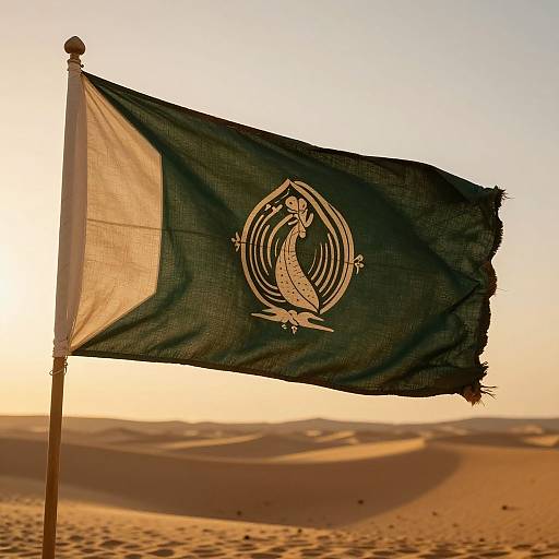 Vintage Pashtun Flag in Desert