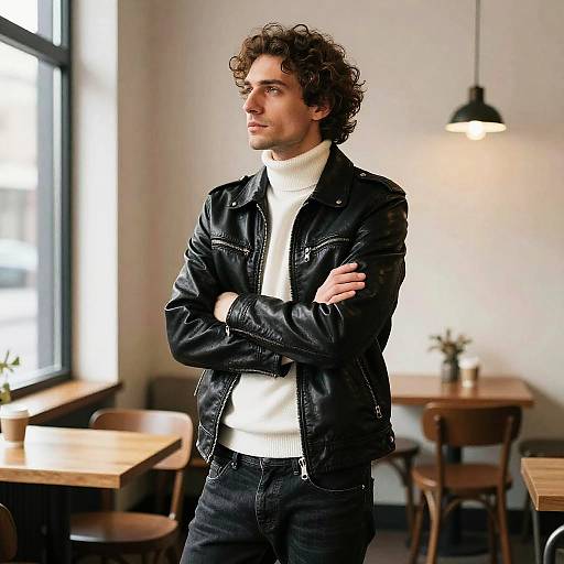 Thoughtful Man in Coffee Shop