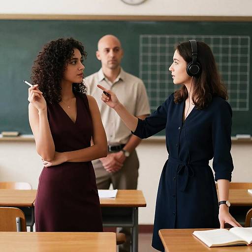 Classroom Debate Between Two Women